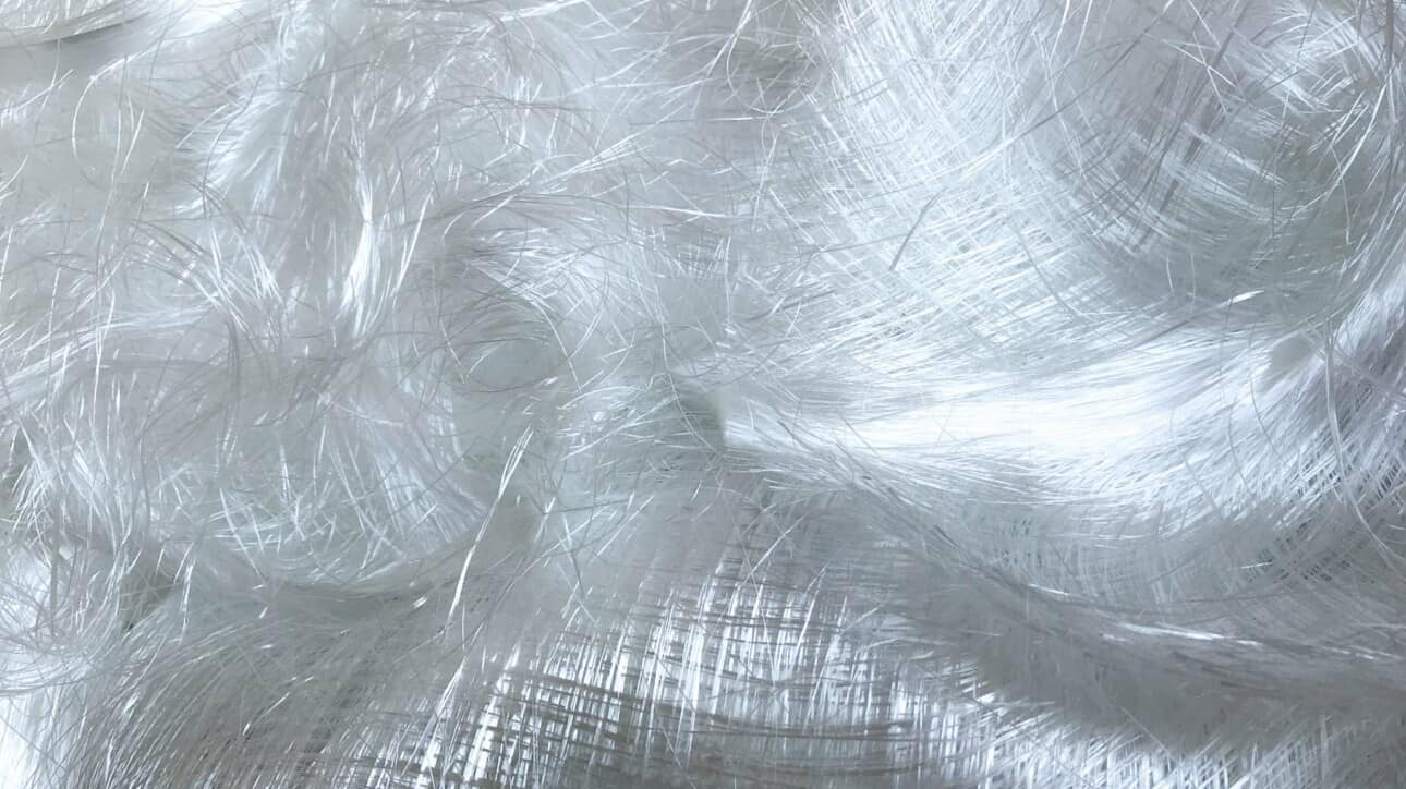 white polyester fibers.