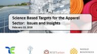 Science based Targets for the Apparel Sector