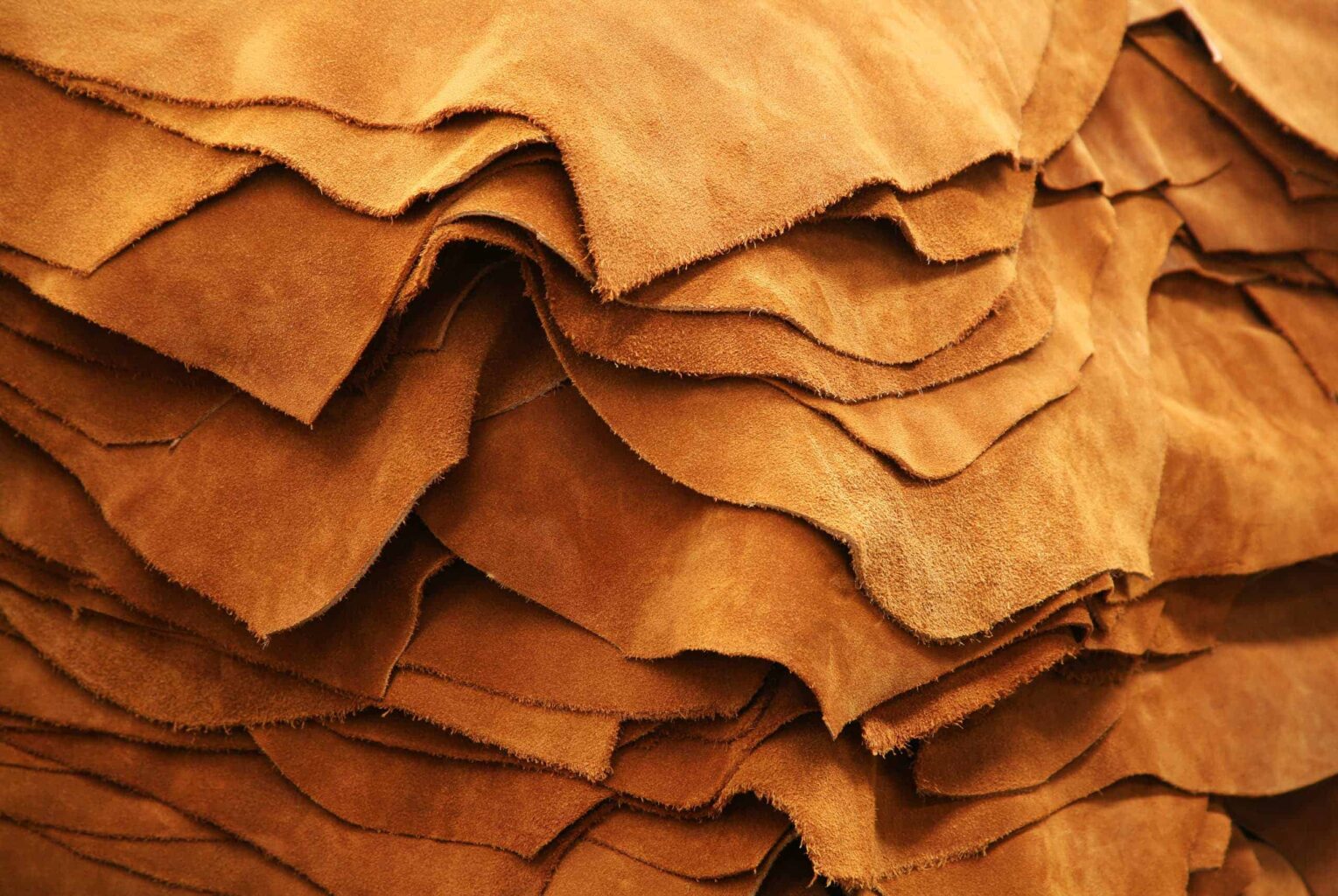 Layers of leather material.