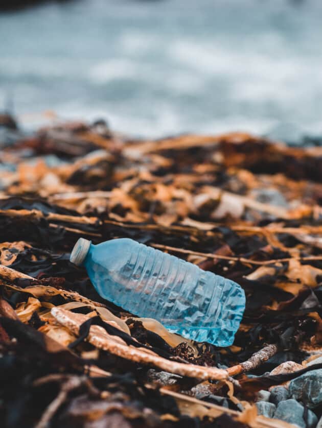 water bottle on the ground.